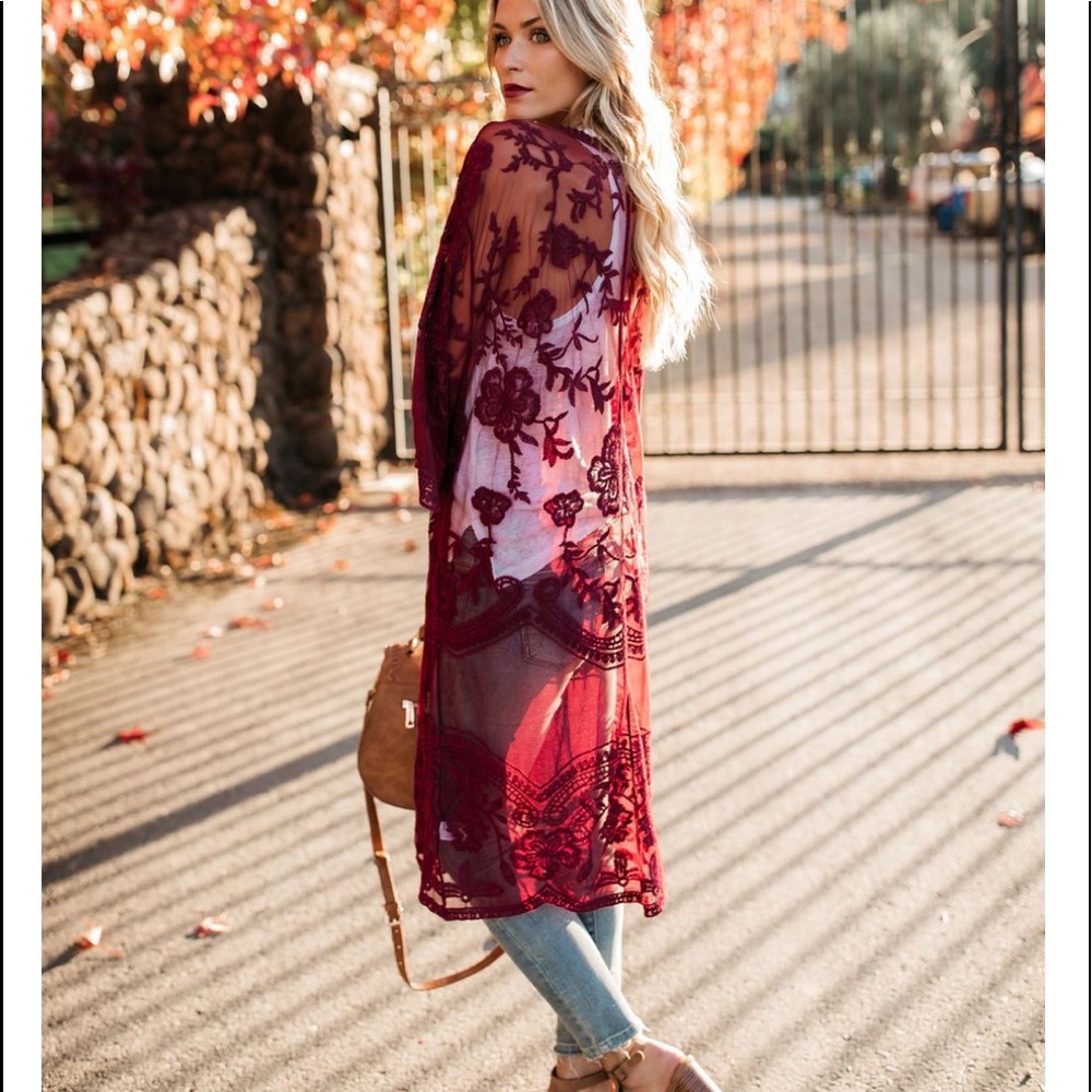 SILVIA | Lace Kimono Cardigan | - Picture 4 of 7